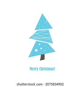 abstract Christmas tree with sparkling balls and decorations, vector illustration, holiday clipart