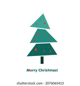 abstract christmas tree with sparkling balls and decorations, vector illustration, holiday clipart