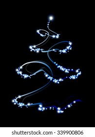 Abstract Christmas tree with a star. EPS10 vector illustration.