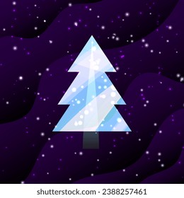 abstract christmas tree with stars