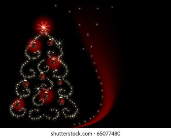 Abstract christmas tree with stars