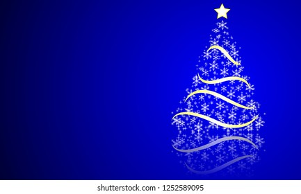 abstract christmas tree of stars and snowflakes