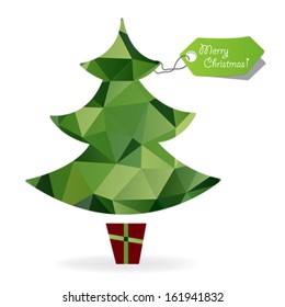Abstract Christmas tree  symbol made of triangles,geometric shapes.Vector illustration for your holiday design.