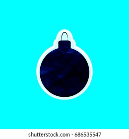 Abstract Christmas tree toy icon, isolated sticker, symbol design template, vector illustration
