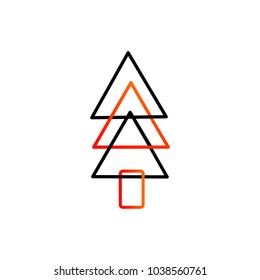 abstract Christmas tree triangle shape. Triangle tree logo