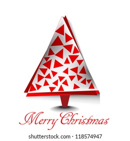 Abstract Christmas tree, vector illustration in white color background.
