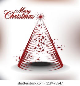 Abstract Christmas tree, vector illustration in white color background.