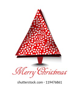 Abstract Christmas tree, vector illustration in white color background.