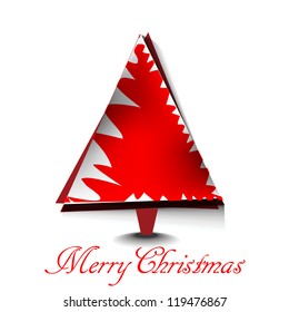 Abstract Christmas tree, vector illustration in white color background.