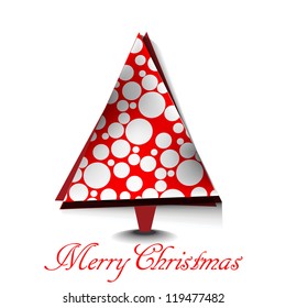 Abstract Christmas tree, vector illustration in white color background.