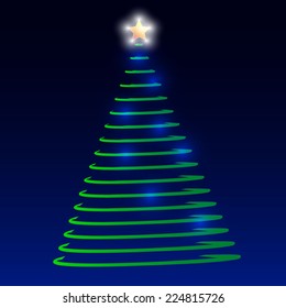 Abstract christmas tree. Vector illustration.