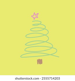Abstract Christmas Tree Vector Illustration 