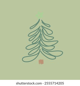 Abstract Christmas Tree Vector Illustration 