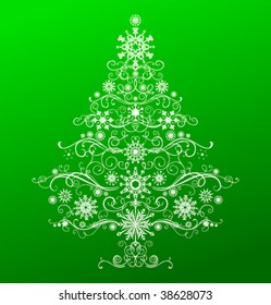 Abstract Christmas tree, vector illustration