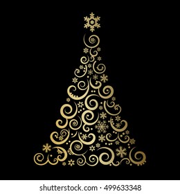 El árbol de Navidad abstracto - ilustración vectorial