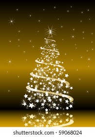 Abstract christmas tree - vector illustration