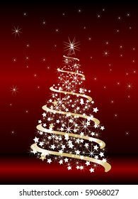 Abstract christmas tree - vector illustration