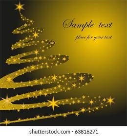 Abstract Christmas tree. Vector illustration with place for your text.
