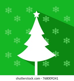 Abstract christmas tree vector illustration with colored background and snowflakes