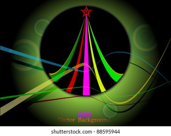 abstract christmas tree vector illustration green background