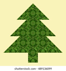 Abstract Christmas tree. Vector image.