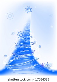 abstract christmas tree, vector, mesh gradient