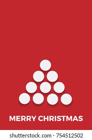 Abstract christmas tree, vertical greeting card in flat design