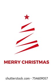 Abstract christmas tree, vertical greeting card