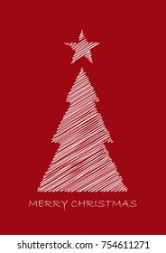 Abstract christmas tree, vertical greeting card