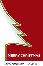 Abstract christmas tree, vertical greeting card