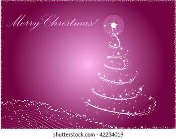Abstract christmas tree violet background