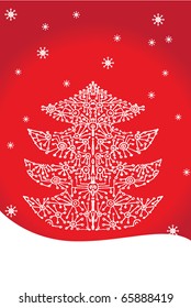 abstract christmas tree white unique illustration