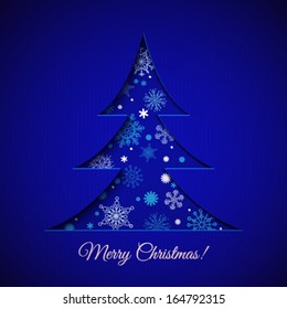 Abstract christmas tree with winter objects