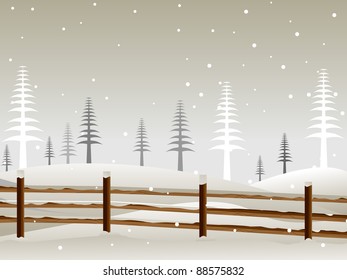 abstract Christmas trees concept with snowflakes background