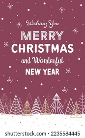 Abstract Christmas trees. Design of a greeting card. Vector illustration