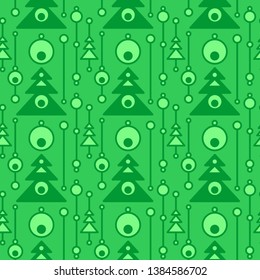 Abstract christmas trees on seamless pattern. Geometric flat ornament for textile, prints, wallpaper, wrapping paper, web etc.