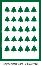 Abstract christmas trees postcard
