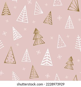 Abstract Christmas trees - seamless pattern. Vector illustration