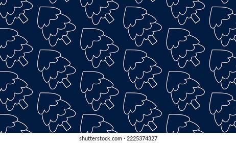 Abstract christmas trees vector patern. christmas tree silhouettes white on a blue background. Modern Christmas design. Perfect for Christmas cards, gift wrap, fabric, and packaging. 