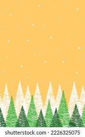 Abstract Christmas trees. Winter background. Vector illustration