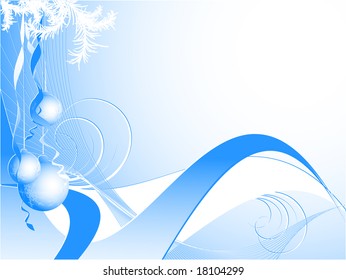 abstract Christmas vector background with curves and balls