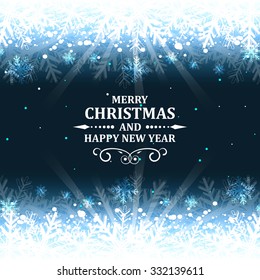 Abstract Christmas vector greeting card with ornate headline.
