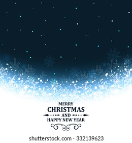 Abstract Christmas vector greeting card with ornate headline.