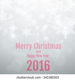 Abstract Christmas vector greeting card with snowflakes. Vector background