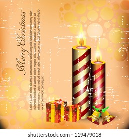 Abstract Christmas vector Illustration in old grunge background.