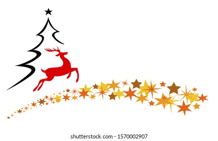 abstract christmas vector illustration with christmas tree