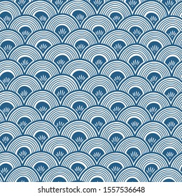 Abstract Christmas Vector Pattern with Hand Drawn Arc-shaped Ornament