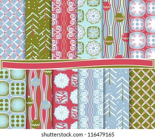 abstract Christmas vector set of paper for scrapbook