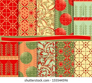 abstract Christmas vector set of paper for scrapbook