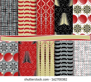 abstract Christmas vector set of paper for scrapbook 